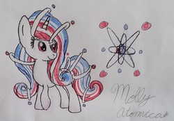 Size: 1537x1068 | Tagged: safe, artist:binkyt11, derpibooru exclusive, oc, oc only, oc:molly atomica, pony, female, mare, old art, solo, traditional art