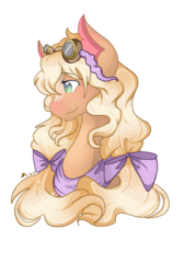 Size: 1280x1894 | Tagged: safe, artist:mscolorsplash, oc, oc only, pony, bow, goggles, hair bow, solo