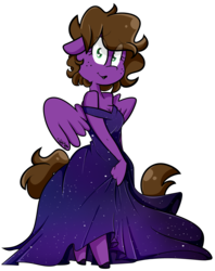 Size: 2910x3673 | Tagged: safe, artist:befishproductions, oc, oc only, oc:befish, pegasus, anthro, unguligrade anthro, clothes, dress, female, high res, mare, signature, simple background, solo, transparent background