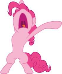 Size: 6400x7637 | Tagged: safe, artist:parclytaxel, pinkie pie, earth pony, pony, g4, the lost treasure of griffonstone, .svg available, absurd resolution, bipedal, female, nose in the air, simple background, solo, transparent background, uvula, vector