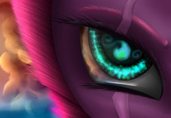 Size: 1024x705 | Tagged: safe, artist:scalestroke315, fizzlepop berrytwist, tempest shadow, pony, unicorn, g4, my little pony: the movie, badass, close-up, eye, eye scar, female, mare, scar, solo