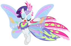 Size: 4650x3000 | Tagged: safe, artist:brony-works, rarity, pony, g4, sonic rainboom (episode), belly, eyes closed, featureless crotch, female, glimmer wings, heavy makeup, high res, lipstick, makeup, simple background, solo, transparent background, vector