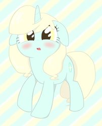 Size: 600x744 | Tagged: safe, artist:lemonspark, oc, oc only, pony, unicorn, blushing, cute, female, floppy ears, looking at you, mare, ocbetes, solo