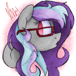 Size: 2048x2048 | Tagged: safe, artist:vanillashineart, oc, oc only, earth pony, pony, bust, female, glasses, high res, mare, portrait, sketch, solo