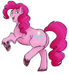 Size: 1200x1300 | Tagged: safe, artist:anxiousshadowpetals, pinkie pie, earth pony, pony, g4, female, plump, simple background, solo, transparent background, unshorn fetlocks