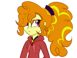 Size: 600x450 | Tagged: dead source, safe, artist:wubcakeva, adagio dazzle, oc, oc:cupcake slash, equestria girls, g4, clothes, clothes swap, female, hoodie, simple background, solo, transparent background