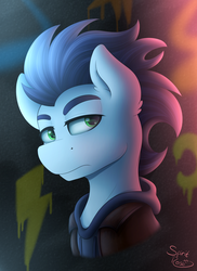Size: 1600x2200 | Tagged: safe, artist:spirit-dude, soarin', pegasus, pony, g4, clothes, hoodie, male, signature, solo, stallion