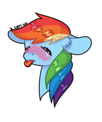 Size: 1157x1383 | Tagged: safe, artist:rappy-yum, rainbow dash, pegasus, pony, g4, blushing, female, floppy ears, simple background, solo, tongue out, transparent background