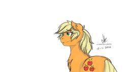 Size: 1920x1080 | Tagged: safe, artist:g-master-artist, applejack, g4, chest fluff, female, simple background, solo