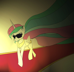 Size: 2000x1946 | Tagged: safe, artist:plotcore, princess celestia, alicorn, pony, g4, female, solo, sunglasses