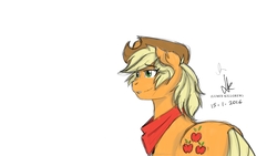 Size: 1920x1080 | Tagged: safe, artist:g-master-artist, applejack, g4, bandana, female, simple background, solo