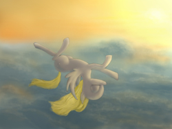 Size: 4000x3000 | Tagged: safe, artist:plotcore, derpy hooves, pegasus, pony, g4, eyes closed, female, flying, mare, solo, upside down