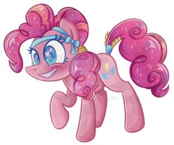 Size: 1024x853 | Tagged: safe, artist:patchnpaw, pinkie pie, crystal pony, pony, g4, crystallized, female, heart eyes, simple background, solo, transparent background, watermark, wingding eyes