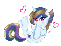 Size: 1024x768 | Tagged: safe, artist:celeslun03, oc, oc only, pony, unicorn, female, heart, mare, simple background, solo, transparent background
