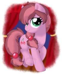 Size: 665x800 | Tagged: safe, artist:tambelon, oc, oc only, oc:cherry orchard, earth pony, pony, female, mare, solo, watermark