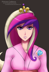 Size: 980x1462 | Tagged: safe, artist:draftkid, princess cadance, human, g4, female, humanized, simple background, solo