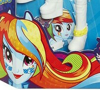 Size: 201x181 | Tagged: safe, screencap, rainbow dash, equestria girls, g4, my little pony equestria girls: friendship games, box, doll, female, irl, lipstick, looking at you, photo, ponied up, pony ears, smiling, toy