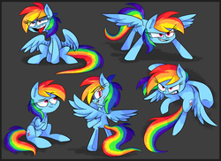 Size: 1116x814 | Tagged: safe, artist:vdru7, rainbow dash, pony, g4, bipedal, blood, crouching, female, flying, injured, raised eyebrow, sitting, solo, spread wings, tongue out