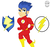 Size: 1900x1800 | Tagged: dead source, safe, artist:mashoart, flash sentry, equestria girls, g4, crossover, dc comics, male, outfit, pun, solo, superhero, the flash, visual pun