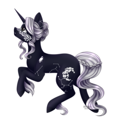 Size: 1713x1774 | Tagged: safe, artist:ohhoneybee, oc, oc only, oc:silver raven, pony, unicorn, female, mare, simple background, solo, transparent background