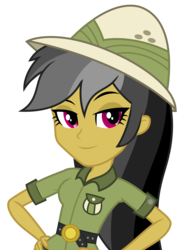 Size: 2488x3500 | Tagged: safe, artist:sketchmcreations, edit, daring do, equestria girls, g4, female, hand on hip, high res, looking at you, simple background, solo, transparent background, vector