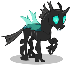 Size: 1350x1260 | Tagged: safe, artist:watermelon changeling, derpibooru exclusive, thorax, changeling, g4, male, ms paint, raised hoof, simple background, solo, white background