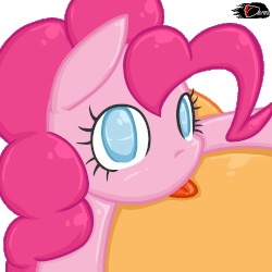 Size: 1000x1000 | Tagged: safe, artist:ggumbaramggun, pinkie pie, g4, :p, animated, female, gif, hug, looking at you, simple background, solo, tongue out, transparent background