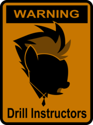 Size: 1000x1341 | Tagged: safe, artist:datbrass, spitfire, pegasus, pony, g4, female, sign, silhouette, solo, warning sign