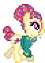 Size: 66x92 | Tagged: safe, artist:botchan-mlp, torch song, earth pony, pony, g4, animated, desktop ponies, female, gif, hair bun, mare, pixel art, simple background, solo, sprite, transparent background, trotting, walking