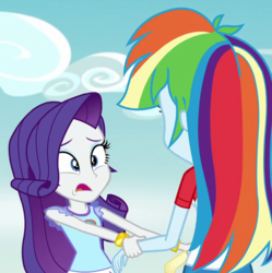 Size: 678x680 | Tagged: safe, screencap, rainbow dash, rarity, equestria girls, g4, my little pony equestria girls: legend of everfree, female