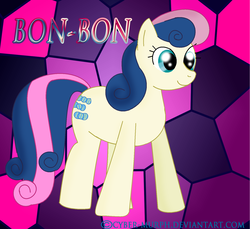 Size: 1484x1360 | Tagged: safe, artist:cyber-murph, bon bon, sweetie drops, earth pony, pony, g4, adorable face, adorabon, cute, female, mare, signature, smiling, solo, standing