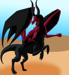 Size: 2500x2700 | Tagged: safe, artist:vchart920, lord tirek, dragon, g4, desert, dragonified, high res, male, solo, species swap