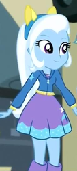 Size: 244x541 | Tagged: safe, screencap, trixie, equestria girls, g4, my little pony equestria girls: friendship games, boots, chs rally song, clothes, cropped, cute, female, hoodie, jacket, pony ears, skirt, solo