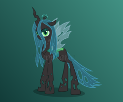 Size: 2640x2200 | Tagged: safe, artist:tuppkam1, queen chrysalis, changeling, changeling queen, g4, crown, female, gradient background, high res, jewelry, regalia, solo