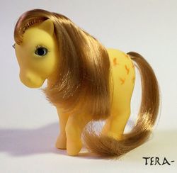Size: 500x487 | Tagged: safe, photographer:tera-, butterscotch (g1), g1, irl, melocoton, photo, solo, spain, spanish, toy, variant