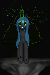 Size: 1000x1500 | Tagged: safe, artist:ruanshi, queen chrysalis, changeling, changeling queen, g4, female, throne