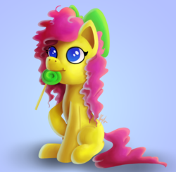 Size: 4915x4800 | Tagged: safe, artist:lonewolfdestiny, oc, oc only, earth pony, pony, absurd resolution, candy, female, food, lollipop, mare, mouth hold, sitting, solo