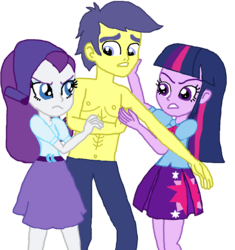 Size: 1191x1268 | Tagged: safe, artist:ktd1993, comet tail, rarity, twilight sparkle, equestria girls, g4, cometity, equestria girls-ified, female, love triangle, male, ship:cometlight, shipping, straight