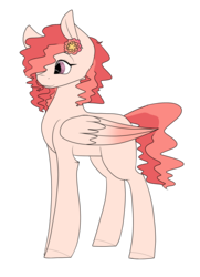 Size: 1365x1885 | Tagged: safe, artist:cyrinthia, oc, oc only, oc:rose water, pegasus, pony, female, flower, flower in hair, mare, simple background, solo, transparent background