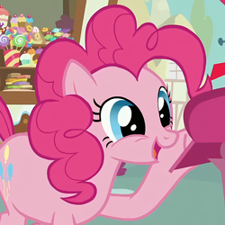 Size: 432x432 | Tagged: safe, screencap, pinkie pie, earth pony, pony, g4, wonderbolts academy, cropped, female, happy, mare, open mouth, solo