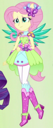 Size: 330x790 | Tagged: safe, screencap, fluttershy, human, equestria girls, g4, boots, cropped, crystal guardian, crystal wings, cute, female, high heel boots, ponied up, raised leg, shoes, shyabetes, solo, sparkles, wings