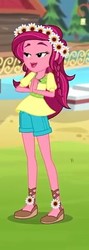 Size: 171x480 | Tagged: safe, screencap, gloriosa daisy, equestria girls, g4, my little pony equestria girls: legend of everfree, clothes, cropped, female, flower, flower in hair, shoes, shorts, solo