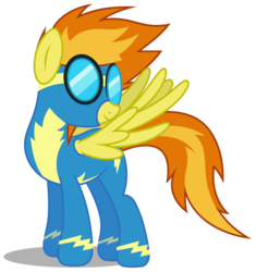 Size: 2822x3000 | Tagged: safe, artist:brony-works, spitfire, pegasus, pony, g4, female, high res, show accurate, simple background, smiling, solo, spread wings, transparent background, vector, windswept mane