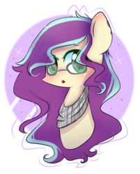 Size: 1011x1256 | Tagged: safe, artist:windymils, oc, oc only, earth pony, pony, bust, female, glasses, mare, portrait, solo