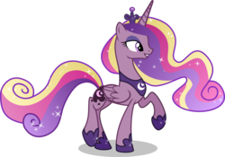 Size: 9500x6643 | Tagged: safe, artist:limedazzle, princess cadance, princess luna, alicorn, pony, g4, absurd resolution, alternate hairstyle, alternate universe, crown, female, jewelry, mane swap, mare, raised hoof, regalia, role reversal, show accurate, simple background, slender, smiling, solo, thin, transparent background, vector