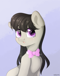 Size: 1200x1500 | Tagged: safe, artist:mitralexa, octavia melody, earth pony, pony, g4, crying, female, gradient background, looking at you, sitting, solo