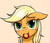 Size: 350x300 | Tagged: safe, artist:mingy.h, applejack, pony, g4, bedroom eyes, blushing, bust, cute, female, floppy ears, freckles, hair tie, jackabetes, lidded eyes, looking at you, loose hair, mare, messy mane, mouth hold, pixiv, portrait, simple background, solo