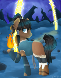 Size: 1500x1900 | Tagged: safe, artist:meownimator, pony, firebending, korra, ponified, solo, spirit portals, spirit world, the legend of korra