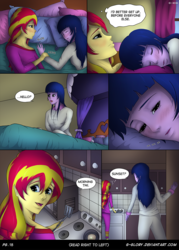 Size: 800x1120 | Tagged: safe, artist:g-glory, sunset shimmer, twilight sparkle, comic:up late, equestria girls, g4, my little pony equestria girls: friendship games, alternate clothes, blushing, breast pillow, clothes, comic, cooking, cute, female, lesbian, manga, pajamas, scene interpretation, shimmerbetes, ship:sunsetsparkle, shipping, twiabetes