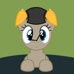 Size: 1990x1990 | Tagged: oc name needed, safe, artist:badumsquish, derpibooru exclusive, oc, oc only, alarm clock pony, object pony, original species, alarm clock, bells, clock, female, looking at you, ponified, prone, smiling, solo, table